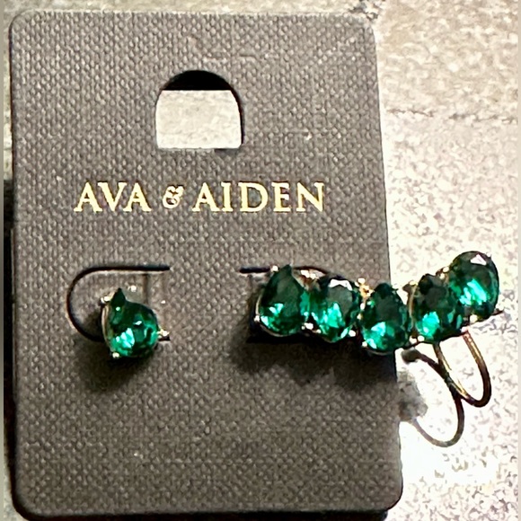 Ava & Aiden Jewelry New Ava Aiden Green Cubic Zirconia Gold Plated
